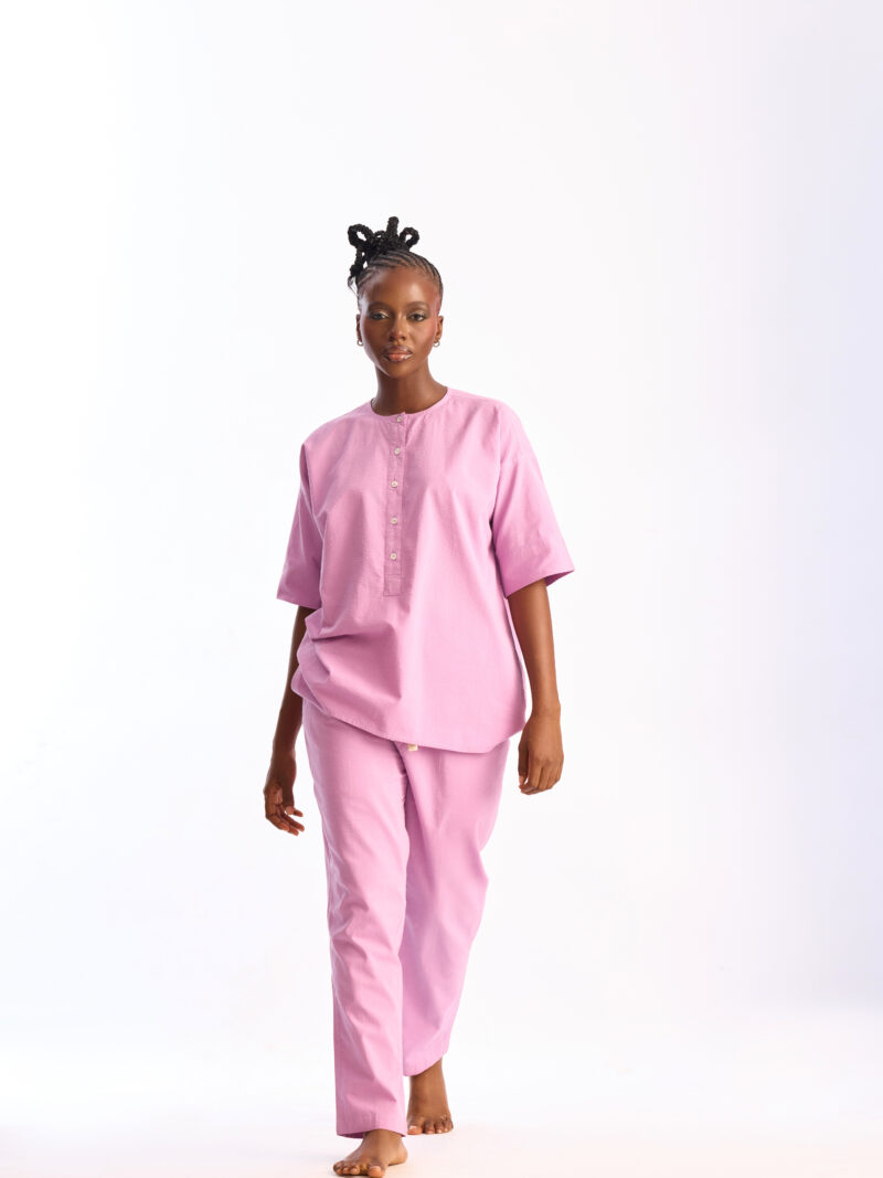 Women’s Seersucker Set in Austrian Raspberry Milkshake