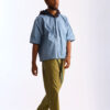 Organic Cotton Hooded Shirt with Aso Oke Hood